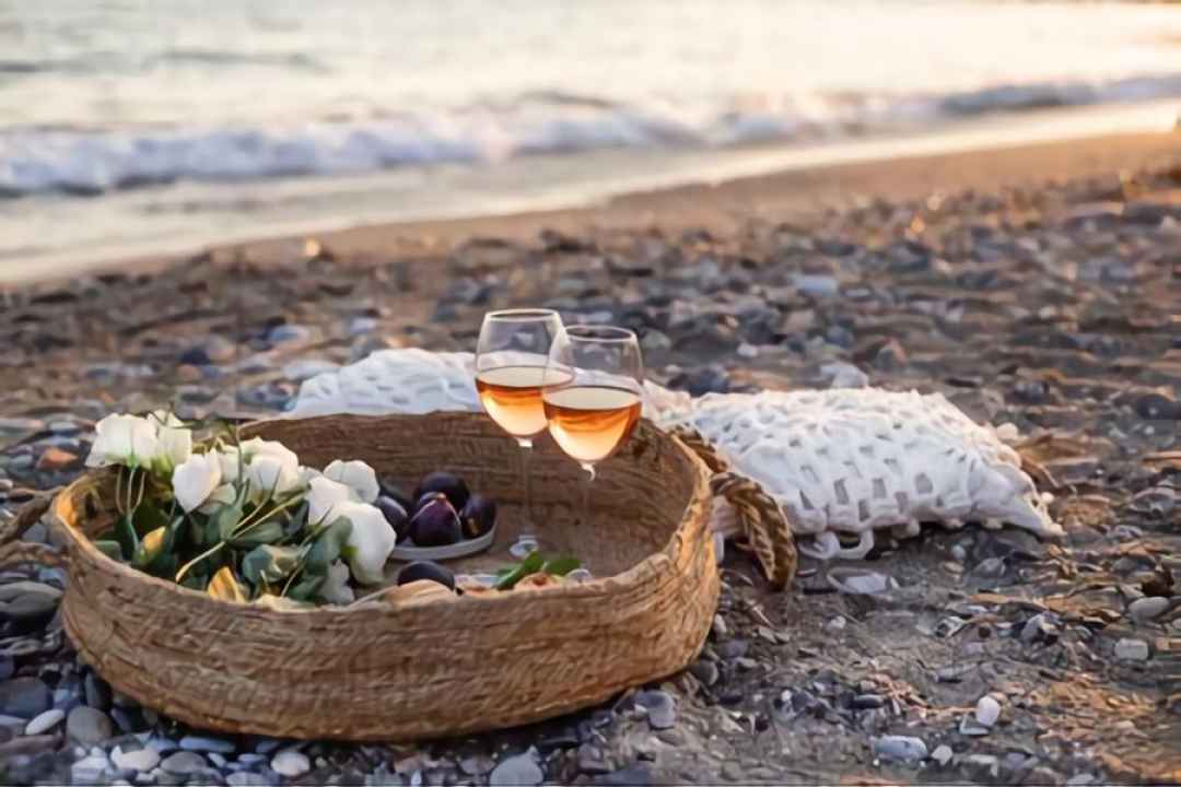 Romantic Beach Side Candle Light Dinner With Wine and Cake