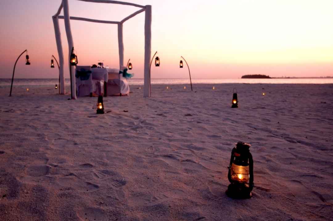 Romantic beach side dinner in goa