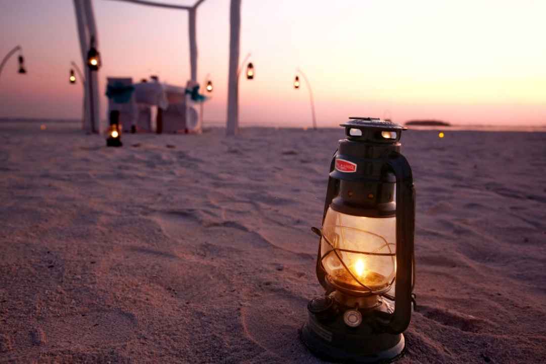 Romantic beach side dinner in goa